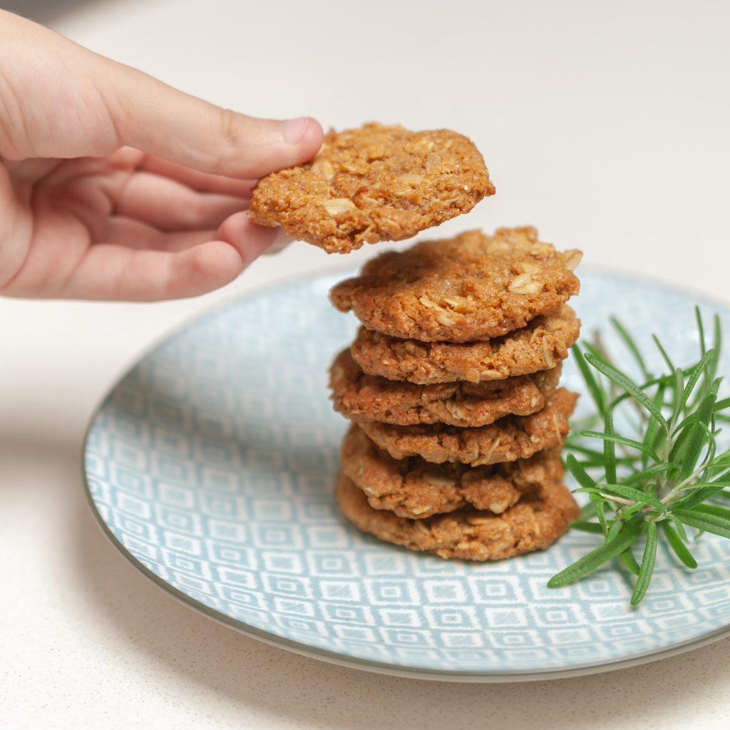 Vegan Anzac Biscuits Stacked Up